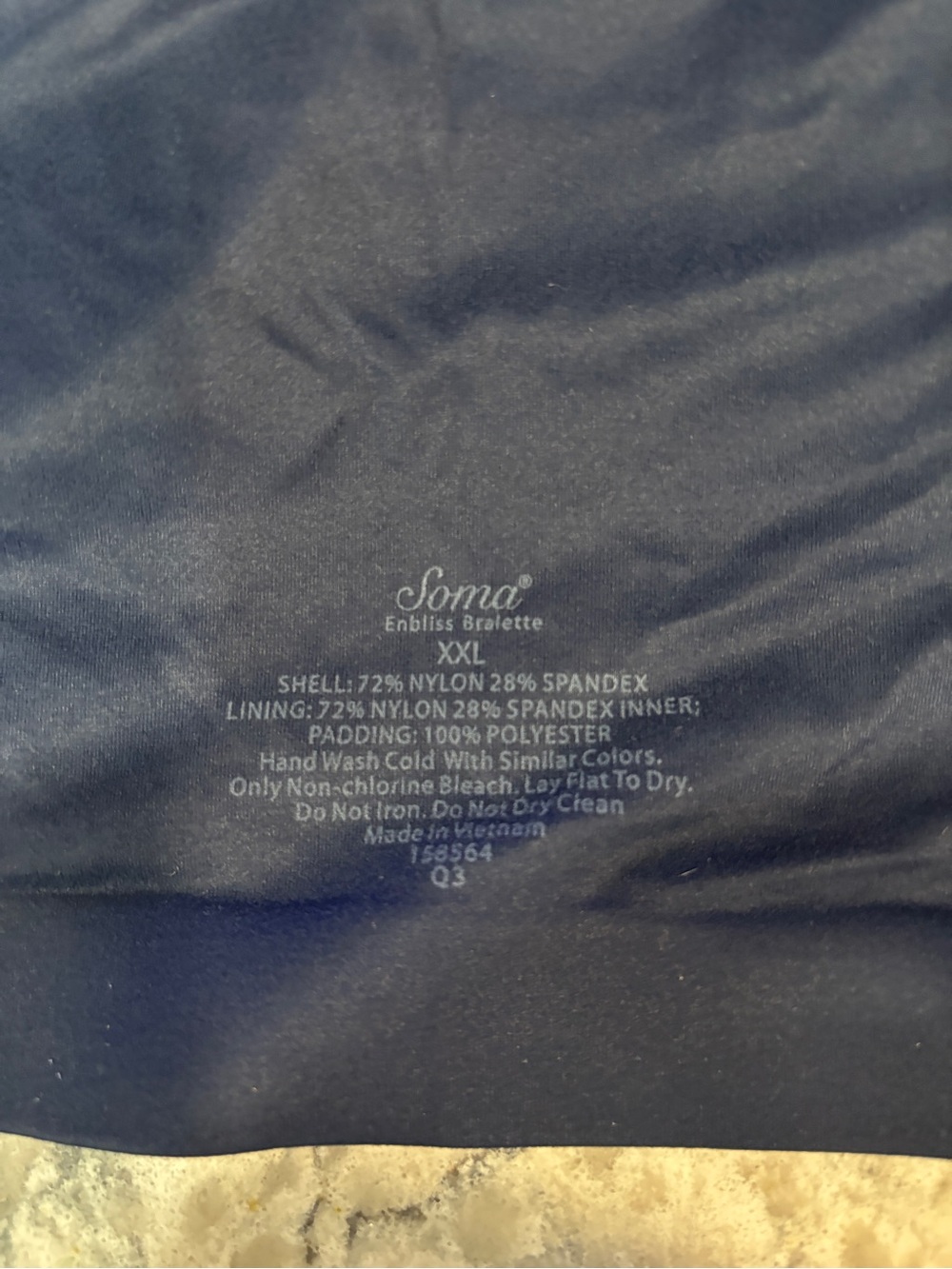 Bundle of 2 Soma Enbliss Seamless Wireless Bralettes in Black and Navy - Picture 3 of 6